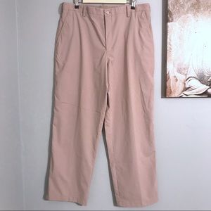 Nike Mens Golf Fit Dry Pants Beige Flat Front